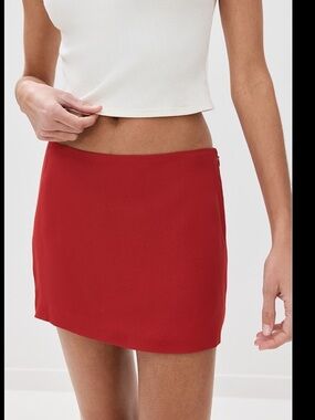 Reformation Carla Low Waist Skirt in Sun-dried Tomato